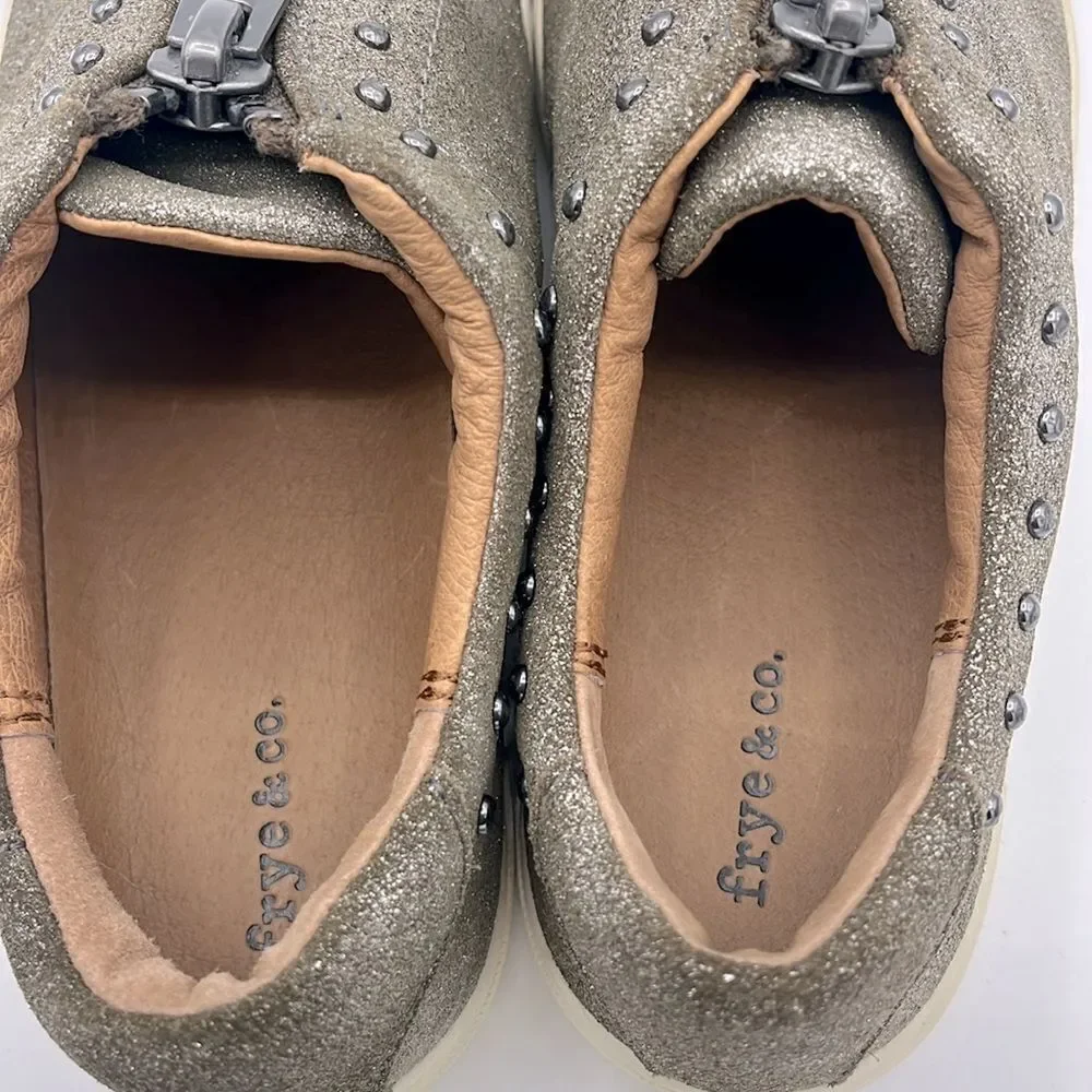 Frye & Co Victoria moto stud leather zip front sneaker